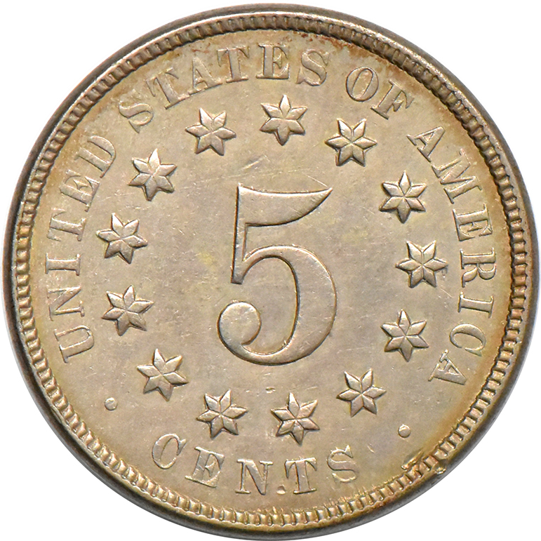 1869 Nickel, AU-58