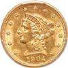 1904 Gold $2.50 PCGS, MS-62