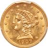 1907 Gold $2.50 PCGS, MS-62