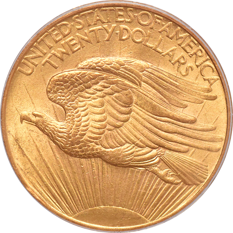 1908 Gold $20 NO MOTTO PCGS, MS-64