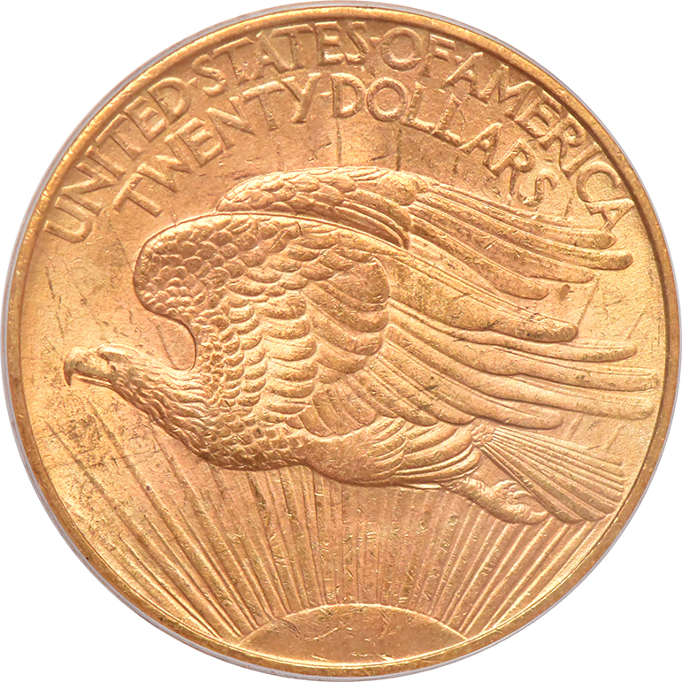 1908 Gold $20 NO MOTTO PCGS, MS-64
