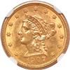 1907 Gold $2.50 NGC, MS-62