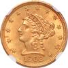 1902 Gold $2.50 NGC, MS-64