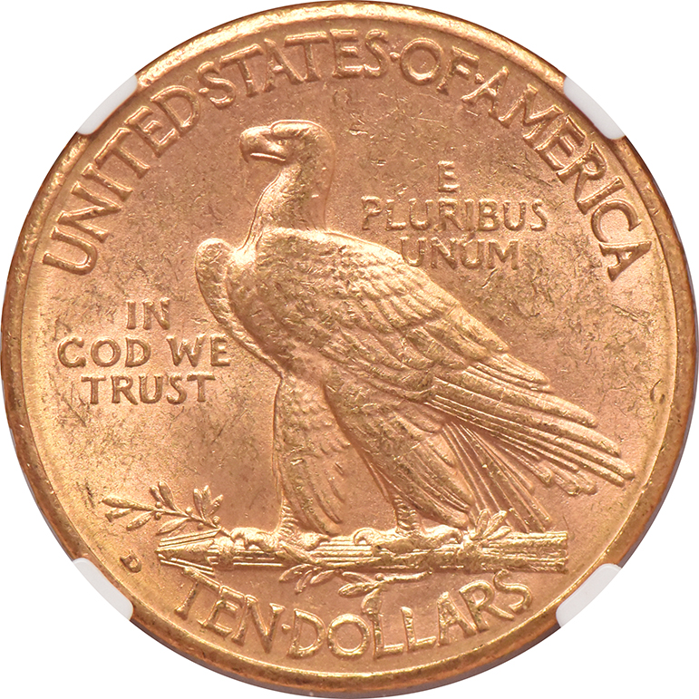 1910-D Gold $10 NGC, MS-61