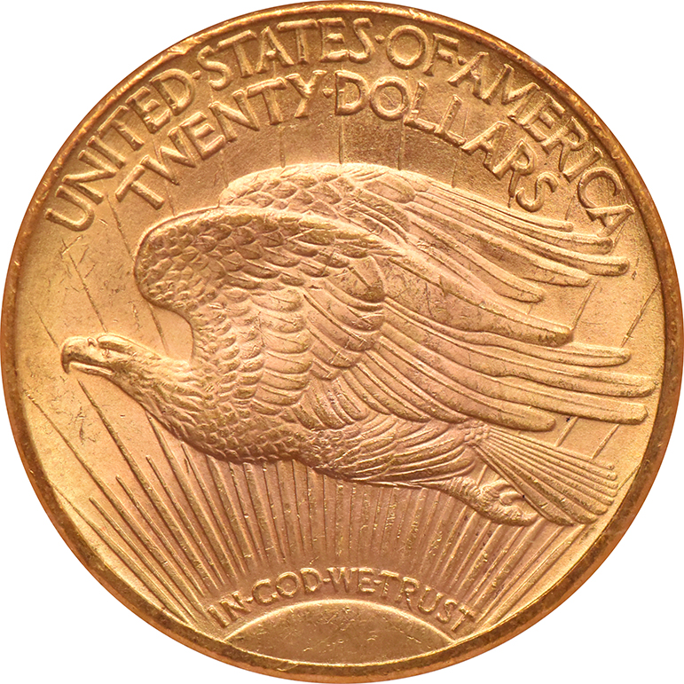 1924 Gold $20 NGC, MS-63