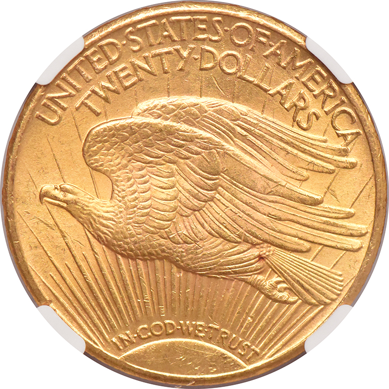 1925 Gold $20 NGC, MS-64