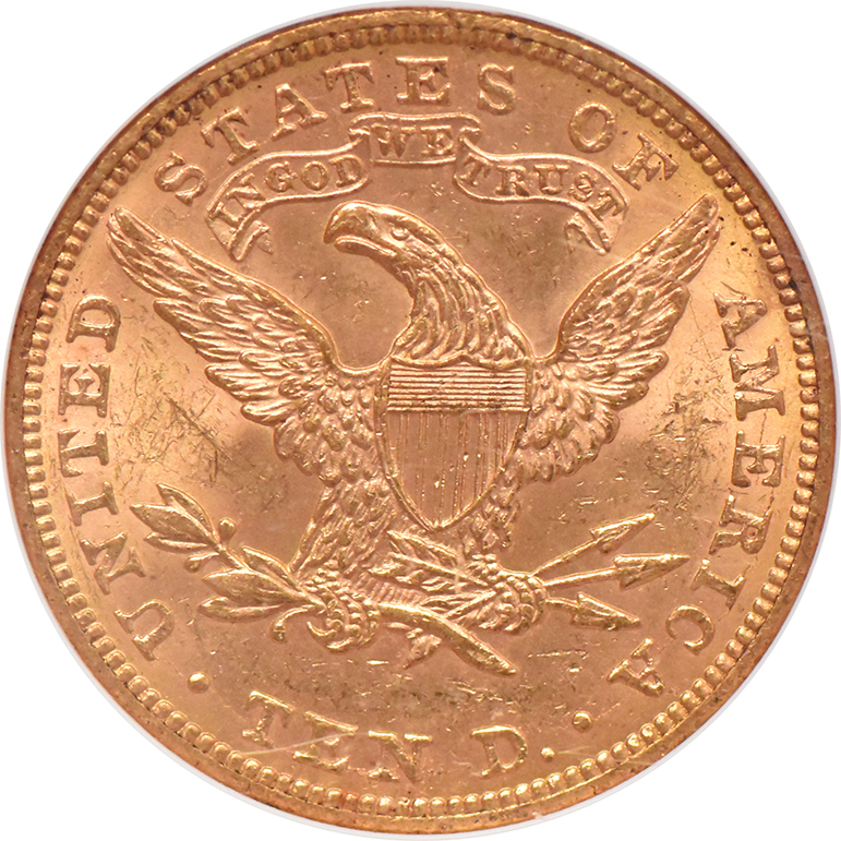 1892 Gold $10 NGC, MS-63