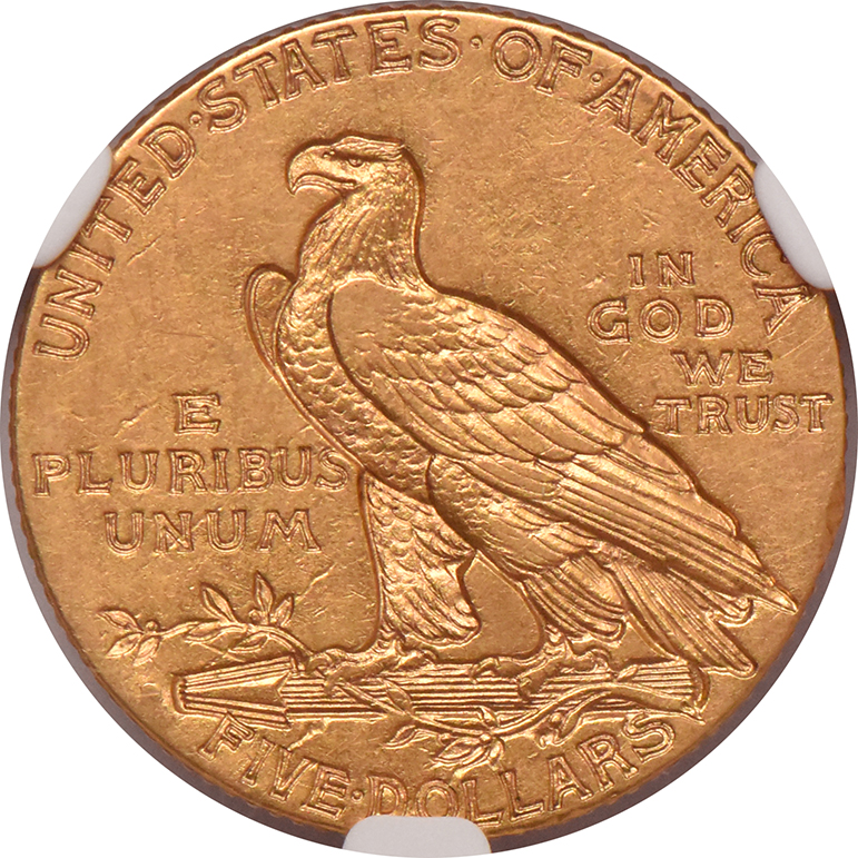 1911-S Gold $5 NGC, AU-55
