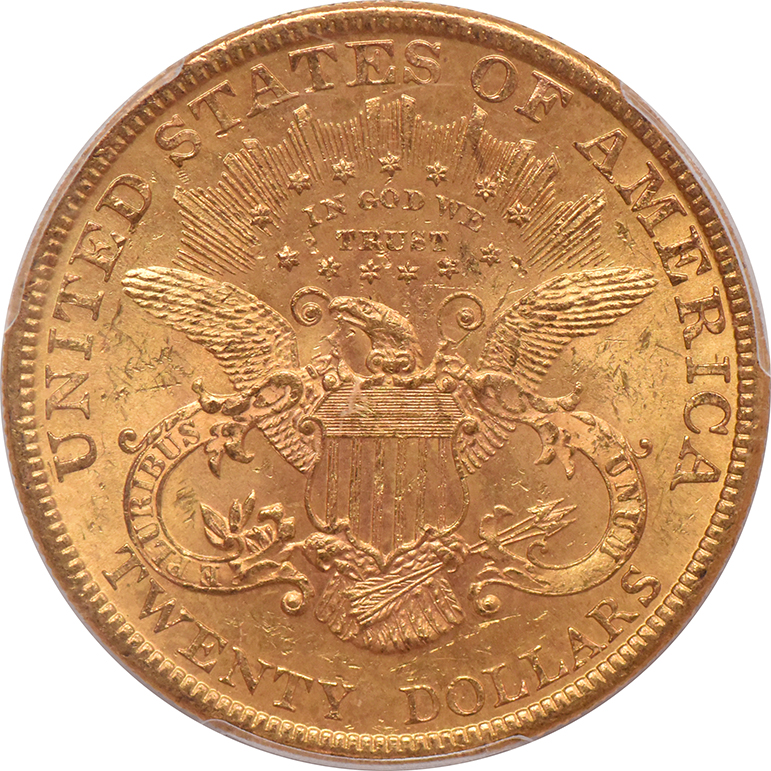1896 Gold $20 PCGS, MS-62