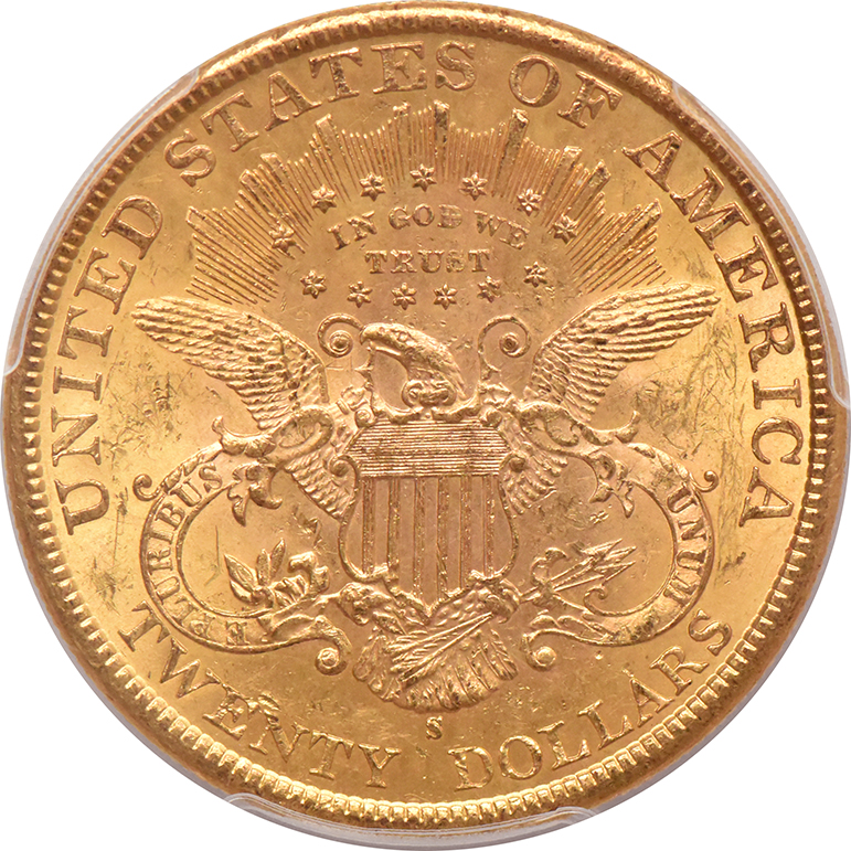 1898-S Gold $20 PCGS, MS-62