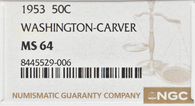 1953 Washington-Carver 50C NGC, MS-64