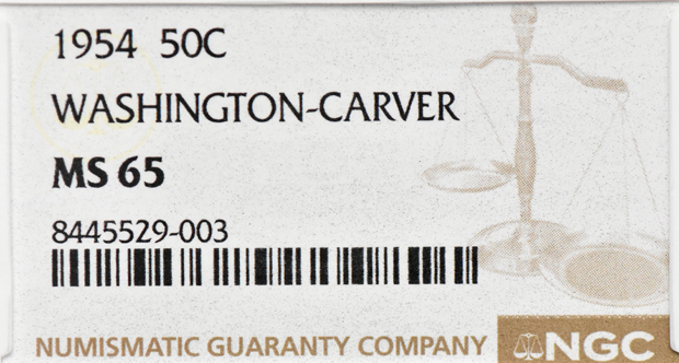 1954 Washington-Carver 50C NGC, MS-65