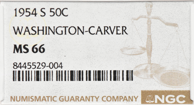 1954-S Washington-Carver 50C NGC, MS-66