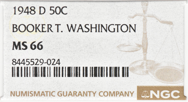 1948-D Booker T. Washington 50C NGC, MS-66