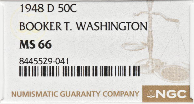1948-D Booker T. Washington 50C NGC, MS-66