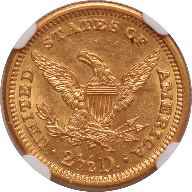 1907 Gold $2.50 NGC, MS-63