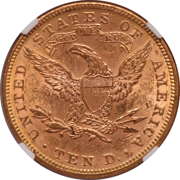 1895 Gold $10 NGC, MS-62