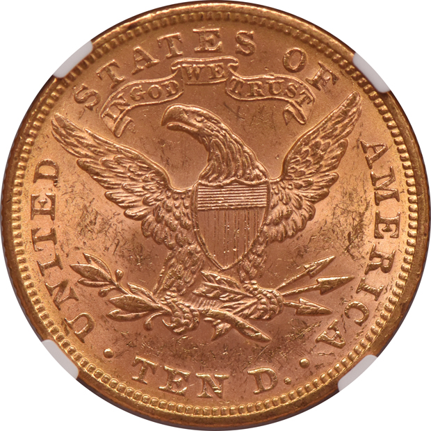 1895 Gold $10 NGC, MS-62