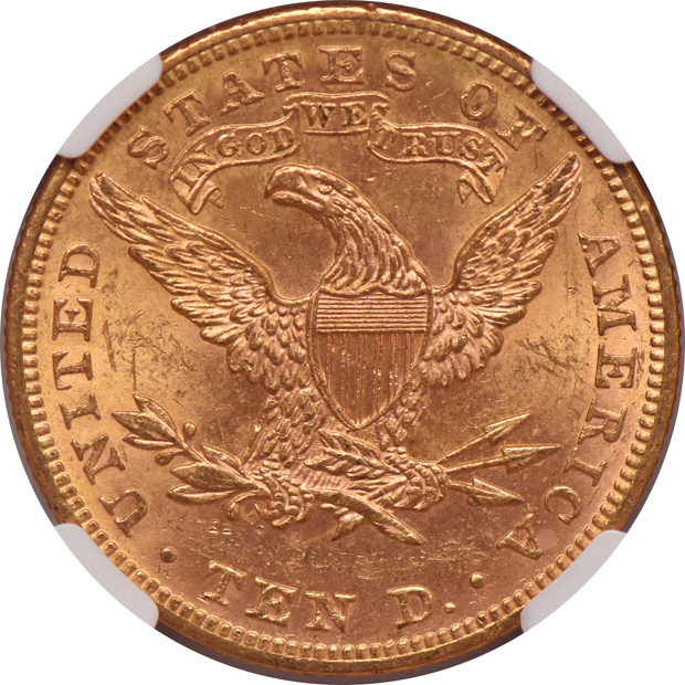 1893 Gold $10 NGC, MS-62