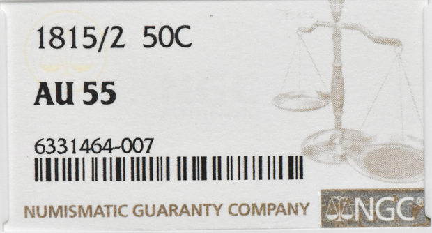 1815/2 50C NGC, AU-55