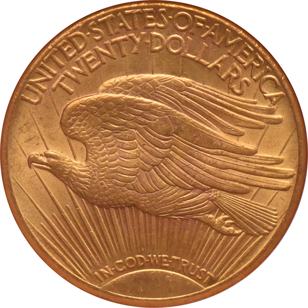 1927 Gold $20 NGC, MS-62