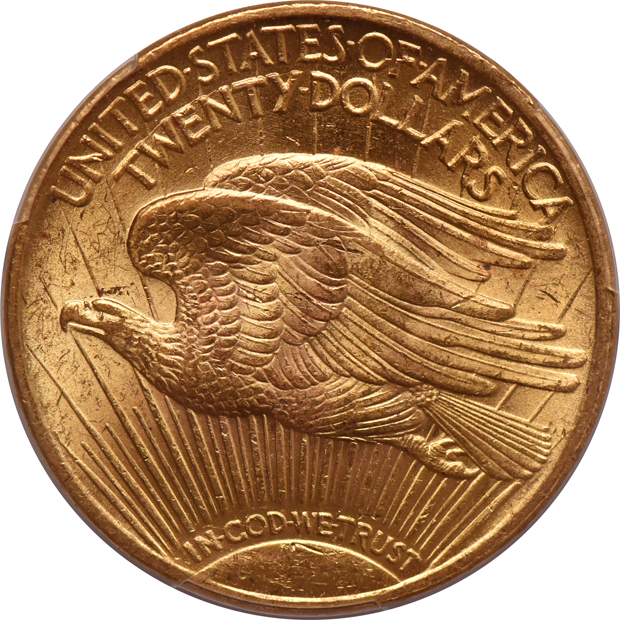 1922 Gold $20 PCGS, MS-63