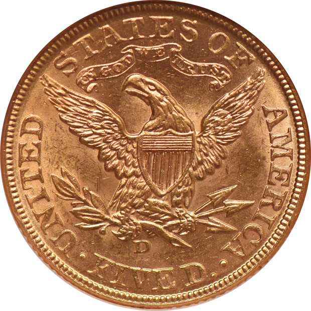1906-D Gold $5 NGC, MS-63