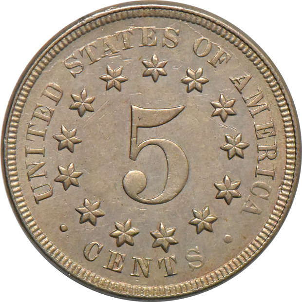 1867 Nickel No Rays, MS-63