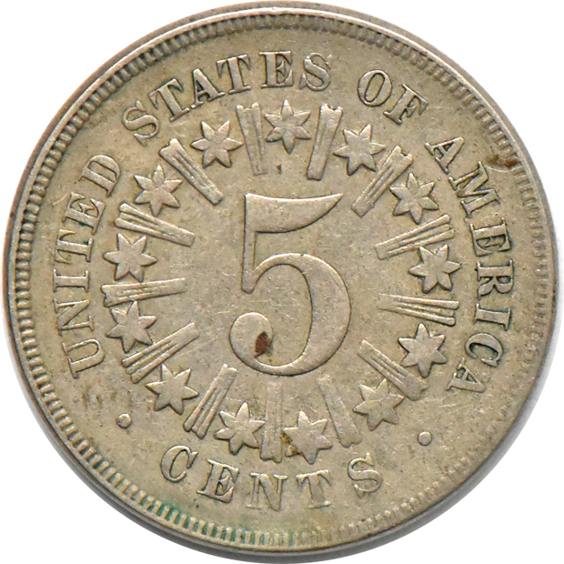 1866 Nickel Rays, XF-40