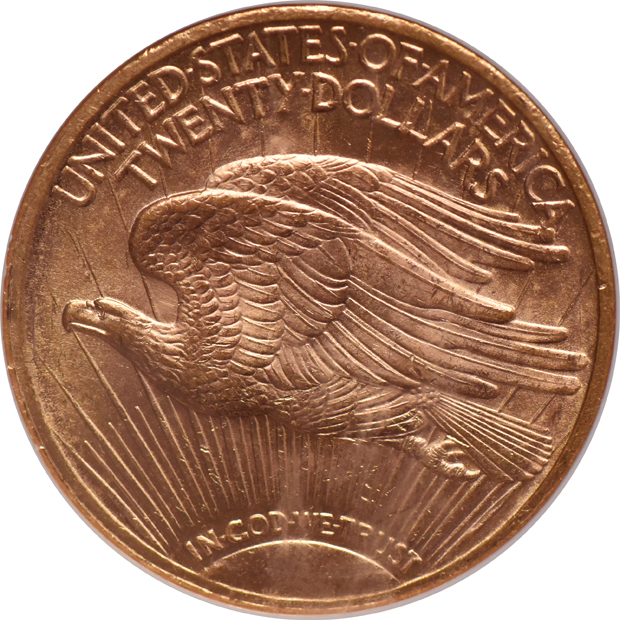 1923 Gold $20 NGC, MS-63