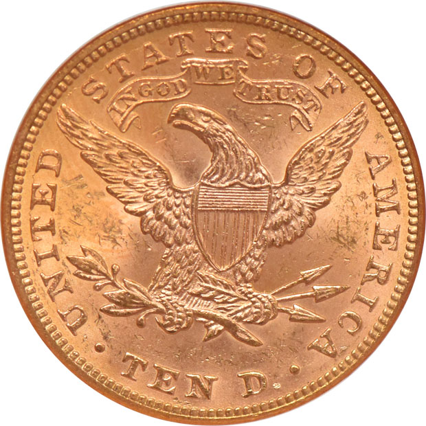 1895 Gold $10 NGC, MS-63