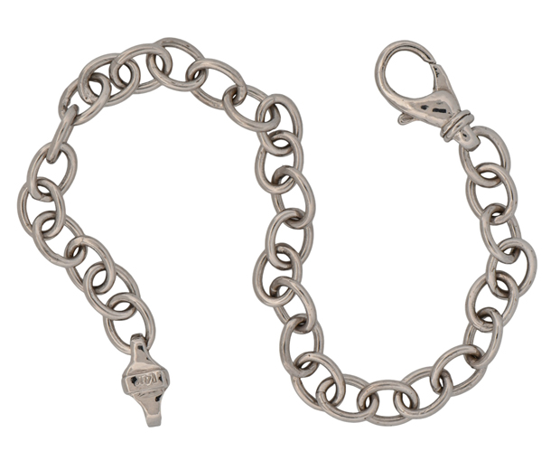 14K White Gold Estate 7.75 Inch Bracelet, 8.50 dwt.