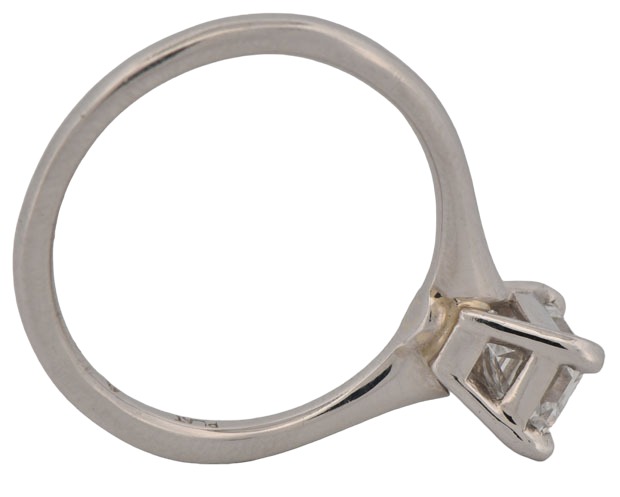 Platinum Ladies Diamond Engagement Ring with a 1.03 Carat Emerald Cut Center, IF Clarity, E Color, GIA # 2145335385, 4.5 dwt, Ring Size 6.25