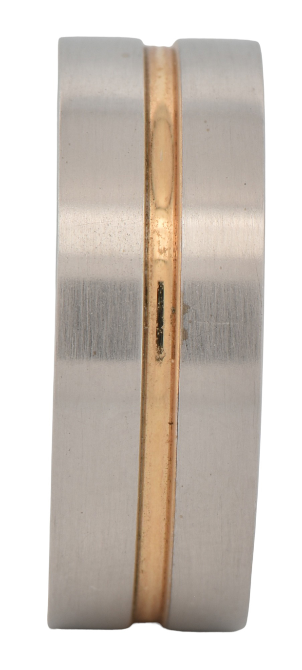 14K Two-Tone Band, 8mm, 8.2 dwt, Ring Size 10 "COE"