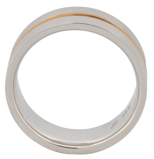 14K Two-Tone Band, 8mm, 8.2 dwt, Ring Size 10 "COE"