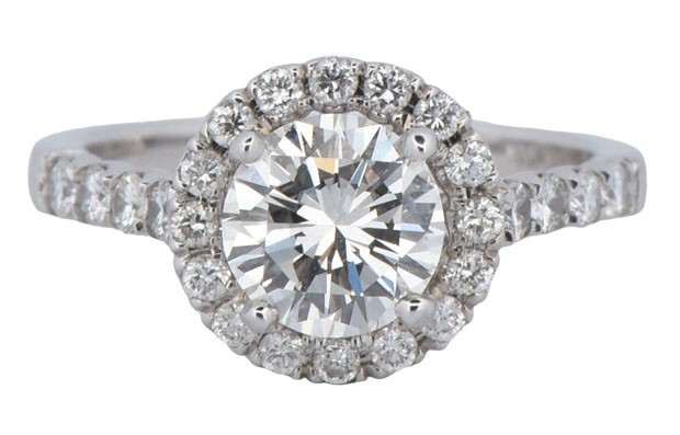 14K White Gold Diamond Ring with a 1.70 Carat Marquise Diamond, VS1 Clarity, H Color,& 18 Round Diamonds, .25 Carat Total Weight & 2 Baguette Diamonds, .33 Carats, Ring Size 6.75, 3.2 dwt