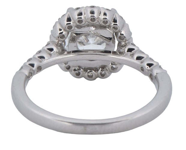 14K White Gold Diamond Ring with a 1.70 Carat Marquise Diamond, VS1 Clarity, H Color,& 18 Round Diamonds, .25 Carat Total Weight & 2 Baguette Diamonds, .33 Carats, Ring Size 6.75, 3.2 dwt