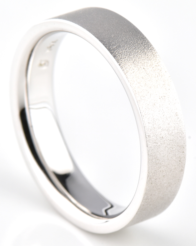 14K White Gold Man's Wedding Band, 5mm, 4.8 dwt, Ring Size 9