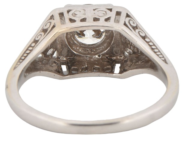 14K White Gold Diamond Ring with an Approximate .60 Carat Round Diamond, I1, H, 2.1 dwt, Ring Size 6