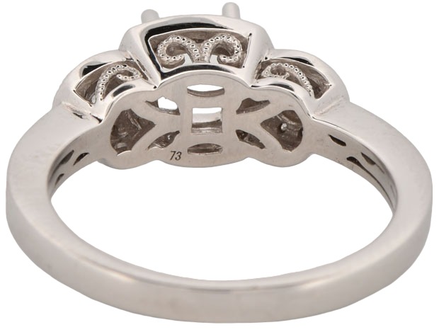 14K White Gold Semi Mount with .28 Carat Total Weight.