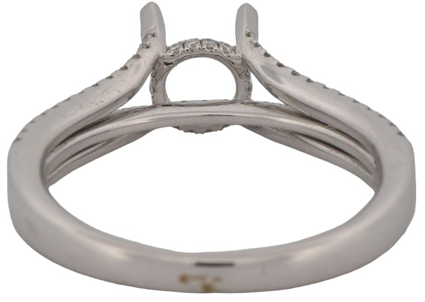 14K White Gold Semi Mount with .32 Carat Total Weight, 2.3 dwt, Ring Size 6.5