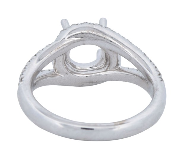 14K White Gold Semi Mount with .40 Carat Total Weight, 3.3 dwt, Ring Size 6.5