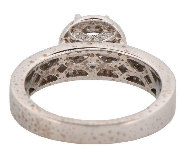 14K White Gold Diamond Semi Mount with .48 Carat Total Weight, 3.3 dwt, Ring Size 6.5