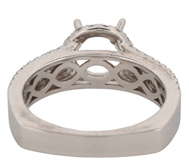 14K White Gold Diamond Semi Mount with .84 Carat Total Weight, 3.3 dwt, Ring Size 6.5