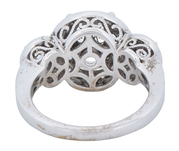 14K White Gold Diamond Semi Mount with .83 Carat Total Weight, 4.2 dwt, Ring Size 6.5