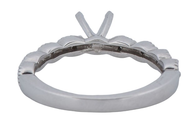 14K White Gold Diamond Semi Mount with .13 Carat Total Weight.