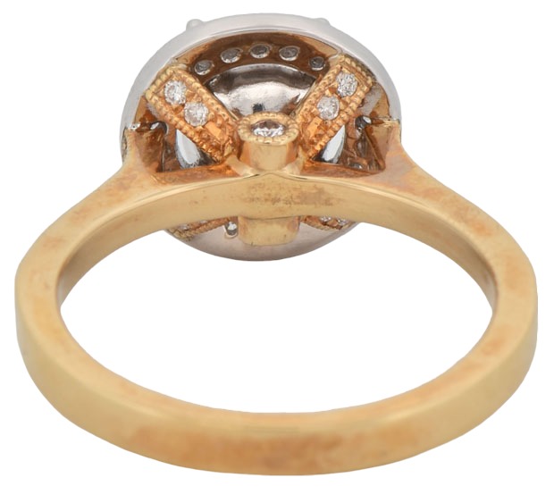 14K Yellow Gold Diamond Semi Mount with .30 Carat Total Weight.