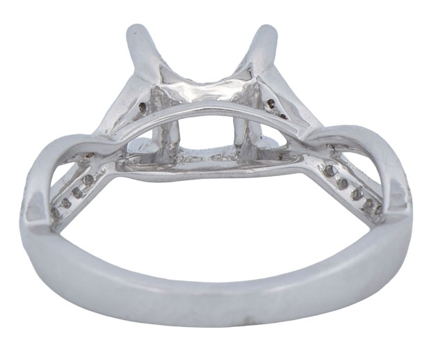 14K White Gold Diamond Semi Mount with .25 Carat Total Weight.