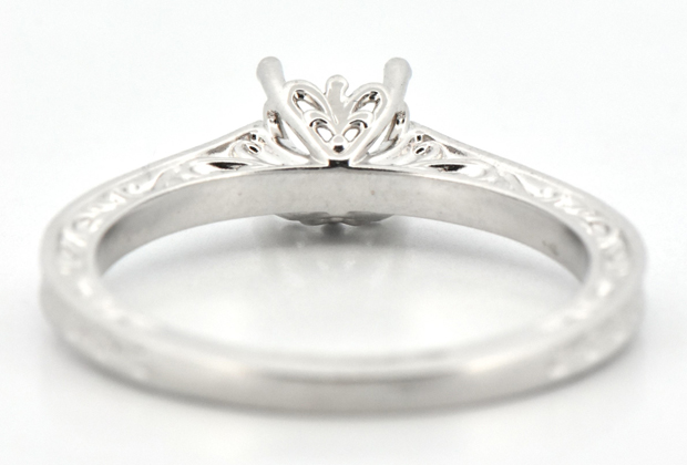 14K White Gold Solitaire Semi Mount.