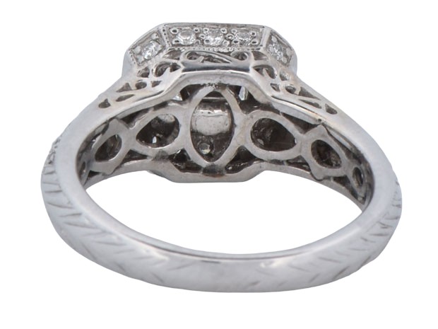 Ladies Platinum Ring, .65 Ct Center Diamond, VS Clarity, I Color, 3.8 dwt, Ring Size 6